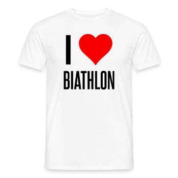 J'aime le biathlon - T-shirt homme - blanc - Devant - AI Model Male 178 dark (178cm)
