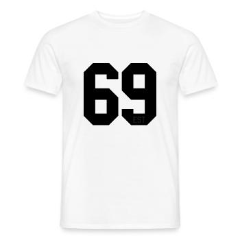 Est 69 - Men's T-Shirt - white - Front - AI Model Male 178 dark (178cm)