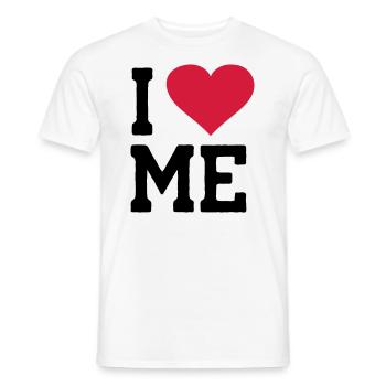 I Love Me - Men's T-Shirt - white - Front - AI Model Male 178 dark (178cm)