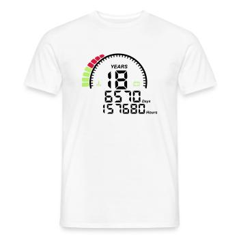 birthday counter years 18 years - Men's T-Shirt - white - Front - AI Model Male 178 dark (178cm)