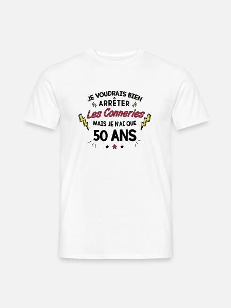 50 ans Anniversaire - T-shirt homme - blanc