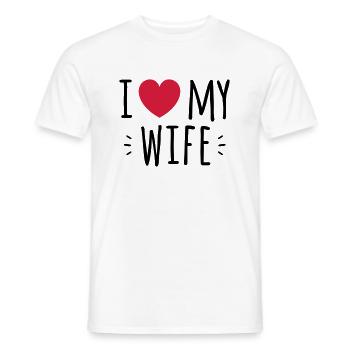 i love my wife - T-shirt homme - blanc - Devant - AI Model Male 178 dark (178cm)