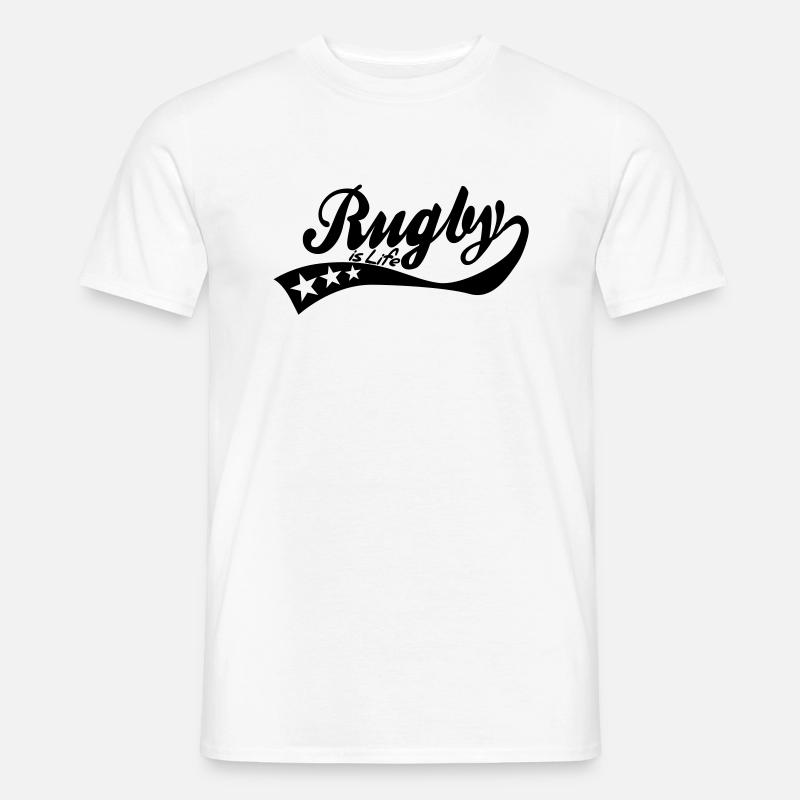 rugby is life - retro - Männer T-Shirt - Weiß