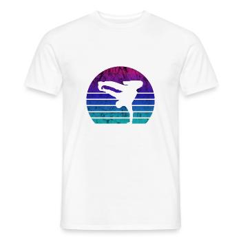 Breakdance Breakdancer Hip Hop Distressed Look Gift - Men's T-Shirt - white - Front - AI Model Male 178 dark (178cm)