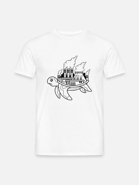 Turtle factory, smoke, smog air, animal welfare - Men's T-Shirt - white