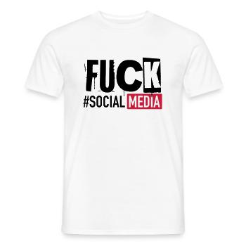 #FUCK SOCIAL MEDIA - T-shirt homme - blanc - Devant - AI Model Male 178 dark (178cm)