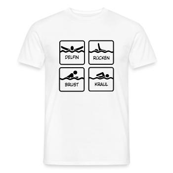 schwimmen - Männer T-Shirt - Weiß - Vorne - AI Model Male 178 dark (178cm)