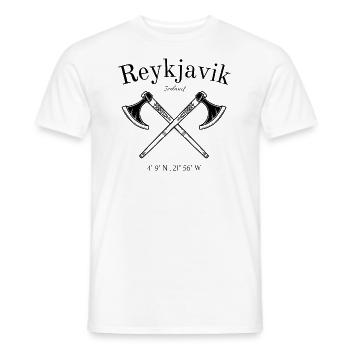 Reykjavik - Iceland - Nordatlantik - Geschenk - Männer T-Shirt - Weiß - Vorne - AI Model Male 178 dark (178cm)