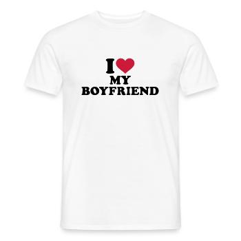 I love my boyfriend - Men's T-Shirt - white - Front - AI Model Male 178 dark (178cm)