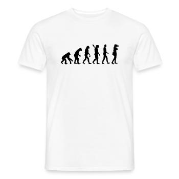 Evolution Photographer - Men's T-Shirt - white - Front - AI Model Male 178 dark (178cm)