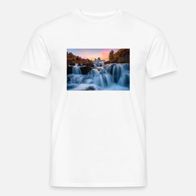 Wasserfall - Männer T-Shirt - Weiß