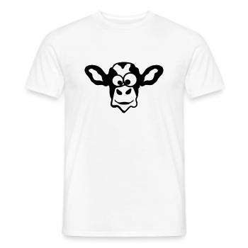lustige Tiere der Kuh 2 Gesichtskarikatur - Männer T-Shirt - Weiß - Vorne - AI Model Male 178 dark (178cm)