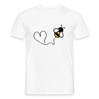 bee heart - Männer T-Shirt - Weiß - Vorne - AI Model Male 178 dark (178cm)