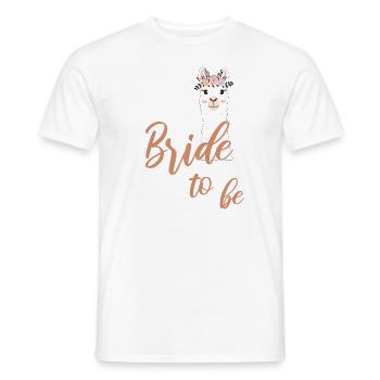 Mariée à être mariée Alpaga Lama JGA bachelorette - T-shirt homme - blanc - Devant - AI Model Male 178 dark (178cm)