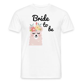Mariée pour être mariée Alpaga Lama Alpaka JGA Party - T-shirt homme - blanc - Devant - AI Model Male 178 dark (178cm)