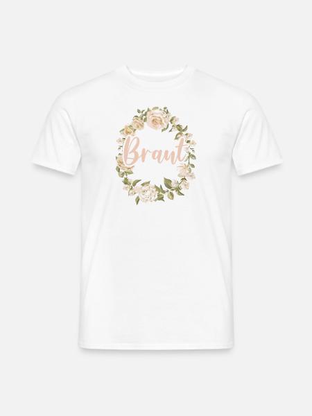 Braut Bride to be Blumenkranz Blumen Verlobung JGA - Männer T-Shirt - Weiß