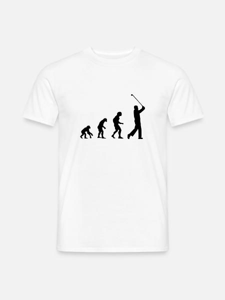 Evolution, Affen zum Golfer, Golf, Abschlag, Mann - Männer T-Shirt - Weiß