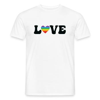 Love Regenbogen Herz - Männer T-Shirt - Weiß - Vorne - AI Model Male 178 dark (178cm)