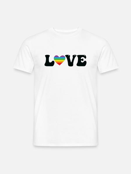 Love Rainbow Heart - Men's T-Shirt - white