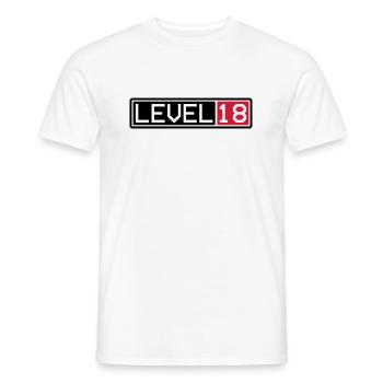 LEVEL 18 - Männer T-Shirt - Weiß - Vorne - AI Model Male 178 dark (178cm)
