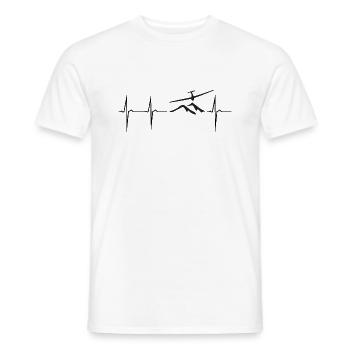 mein herz schlägt für segelflugzeug - Männer T-Shirt - Weiß - Vorne - AI Model Male 178 dark (178cm)