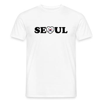 Seoul Love Heart Taegeukgi Flag - Men's T-Shirt - white - Front - AI Model Male 178 dark (178cm)