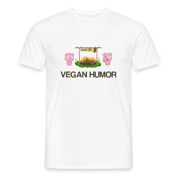 Vegan Humor Shirt · Funny pictures · Gift - Men's T-Shirt - white - Front - AI Model Male 178 dark (178cm)