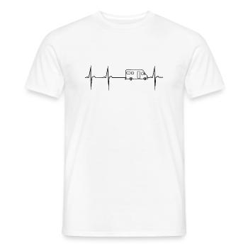 mon cœur bat pour le camping-car - T-shirt homme - blanc - Devant - AI Model Male 178 dark (178cm)