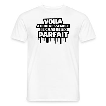 Voilà à quoi ressemble le chasseur parfait - T-shirt homme - blanc - Devant - AI Model Male 178 dark (178cm)