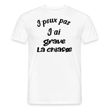 j'peux pas, j'ai grave la chiasse - T-shirt homme - blanc - Devant - AI Model Male 178 dark (178cm)