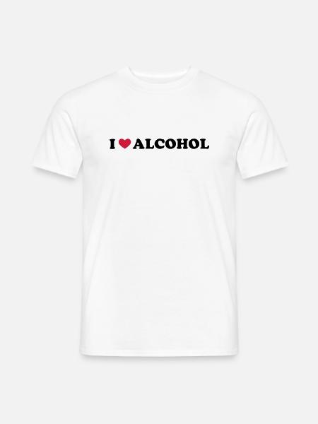 I Love Alcohol - Männer T-Shirt - Weiß