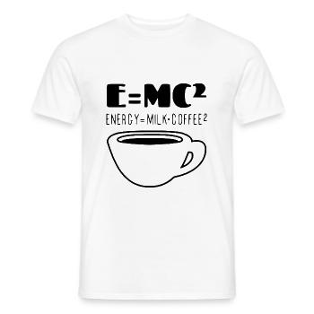 E=mc^2 das Caffe der Physiker - Männer T-Shirt - Weiß - Vorne - AI Model Male 178 dark (178cm)