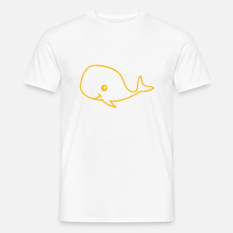 Lustiger Wal - Männer T-Shirt - Weiß