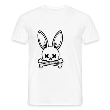 Squelette de crâne de lapin - T-shirt homme - blanc - Devant - AI Model Male 178 dark (178cm)