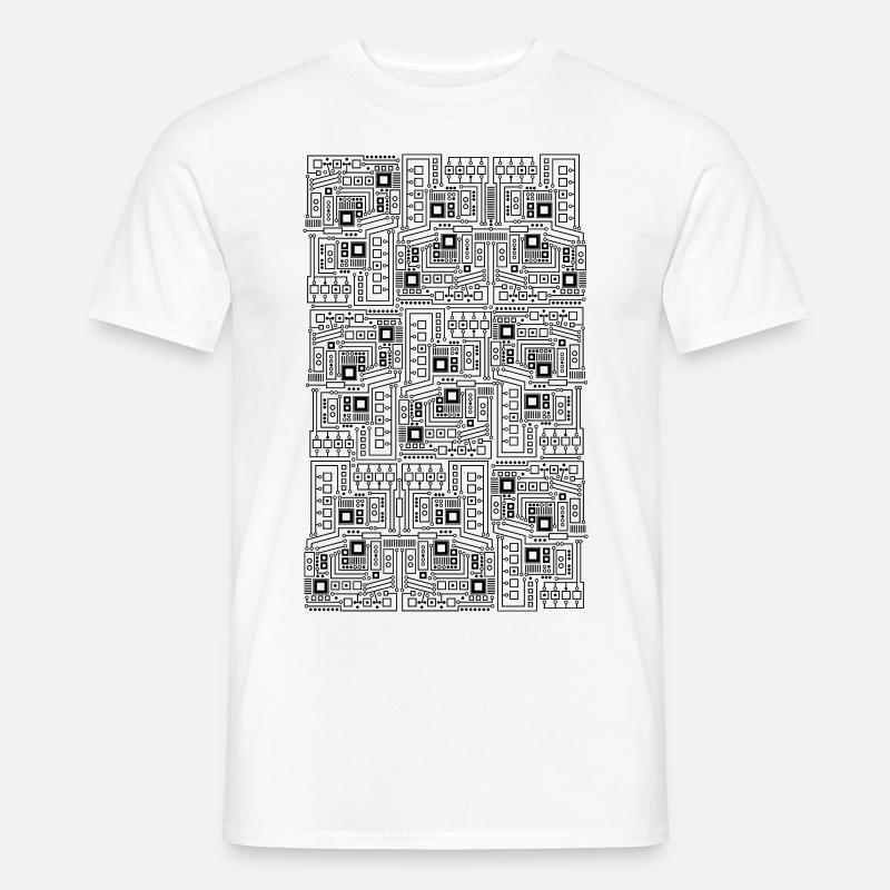 Platine CPU Motiv Technik Muster Computer Geschenk - Männer T-Shirt - Weiß