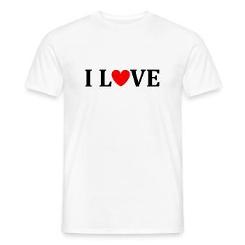 I love - Men's T-Shirt - white - Front - AI Model Male 178 dark (178cm)