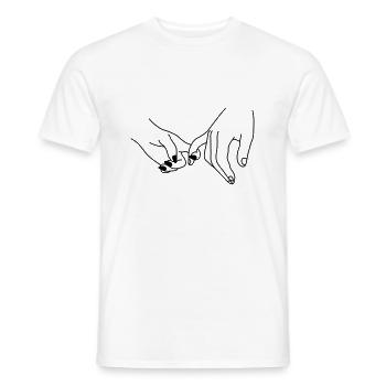 hands man and woman ud421 - Men's T-Shirt - white - Front - AI Model Male 178 dark (178cm)