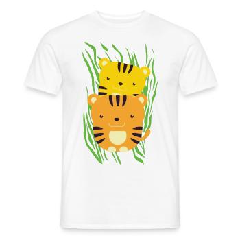 baby tigers - Men's T-Shirt - white - Front - AI Model Male 178 dark (178cm)