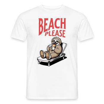 Funny Beach Please Sloth Holiday Design - Men's T-Shirt - white - Front - AI Model Male 178 dark (178cm)
