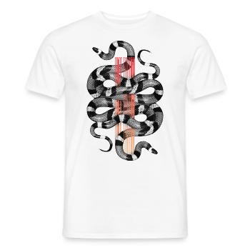 Schlange im Paradies / Black Snake Design Shirt - Männer T-Shirt - Weiß - Vorne - AI Model Male 178 dark (178cm)
