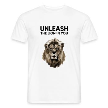 Unleash the lion in you - lion - Men's T-Shirt - white - Front - AI Model Male 178 dark (178cm)