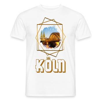 Kölner Dom Allemagne Ville Skyline Patrie - T-shirt homme - blanc - Devant - AI Model Male 178 dark (178cm)