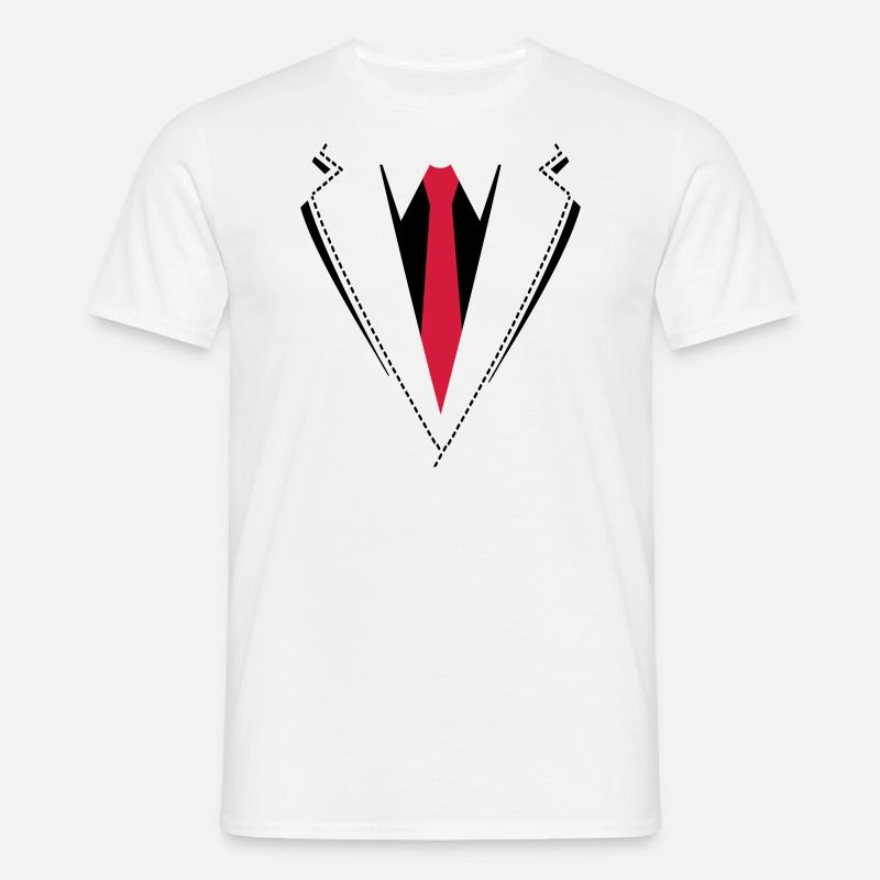 Fliege oder Krawatte Kostüm. - Männer T-Shirt - Weiß