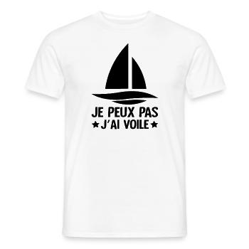 Je Peux Pas J'ai Voile - T-shirt homme - blanc - Devant - AI Model Male 178 dark (178cm)