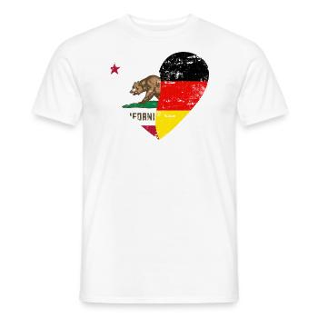 Californie Allemagne Flag Heart - T-shirt homme - blanc - Devant - AI Model Male 178 dark (178cm)