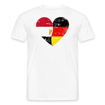 Ägypten Deutschland Flaggenherz - Männer T-Shirt - Weiß - Vorne - AI Model Male 178 dark (178cm)