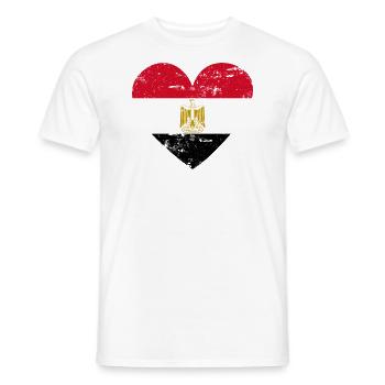 Egypt Flag Heart - Men's T-Shirt - white - Front - AI Model Male 178 dark (178cm)