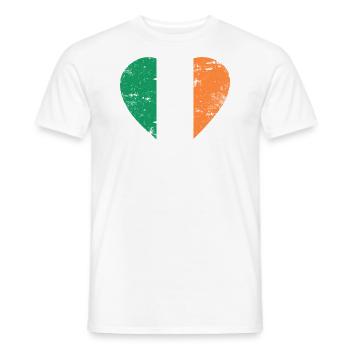 Irlande Flag Heart - T-shirt homme - blanc - Devant - AI Model Male 178 dark (178cm)