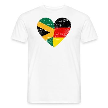 Jamaïque Allemagne Flag Heart - T-shirt homme - blanc - Devant - AI Model Male 178 dark (178cm)