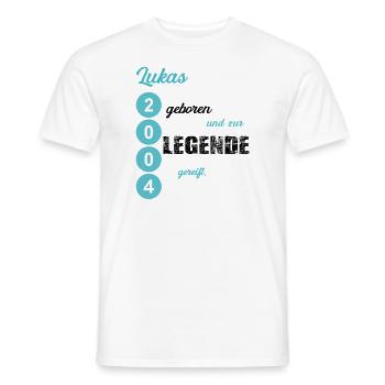 Lukas 2004 geboren Geburtstag Legende - Männer T-Shirt - Weiß - Vorne - AI Model Male 178 dark (178cm)